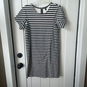 J Crew Stripped Dress Size 2 Black and White